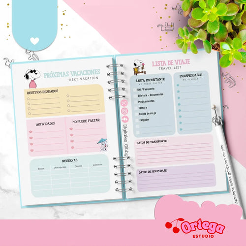 Agenda semanal Snoopy Español.