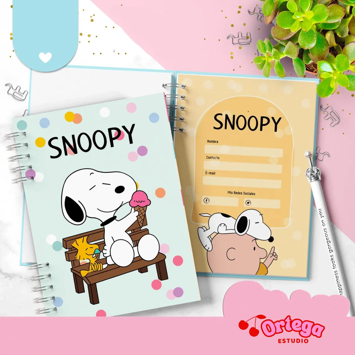 Agenda semanal Snoopy Español.