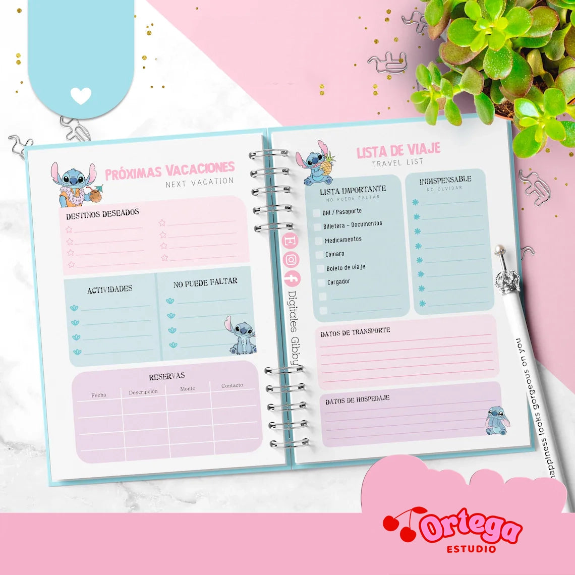 Agenda semanal Stitch Español
