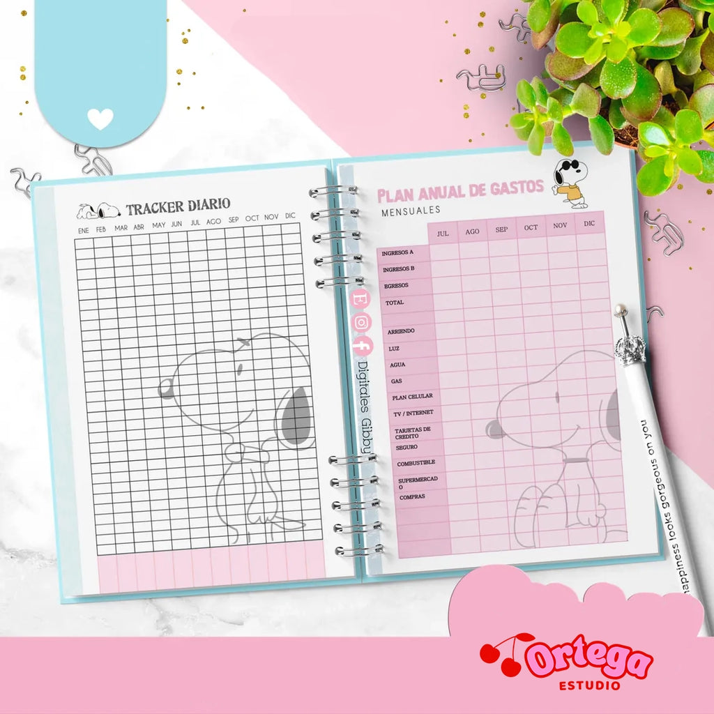 Agenda semanal Snoopy Español.