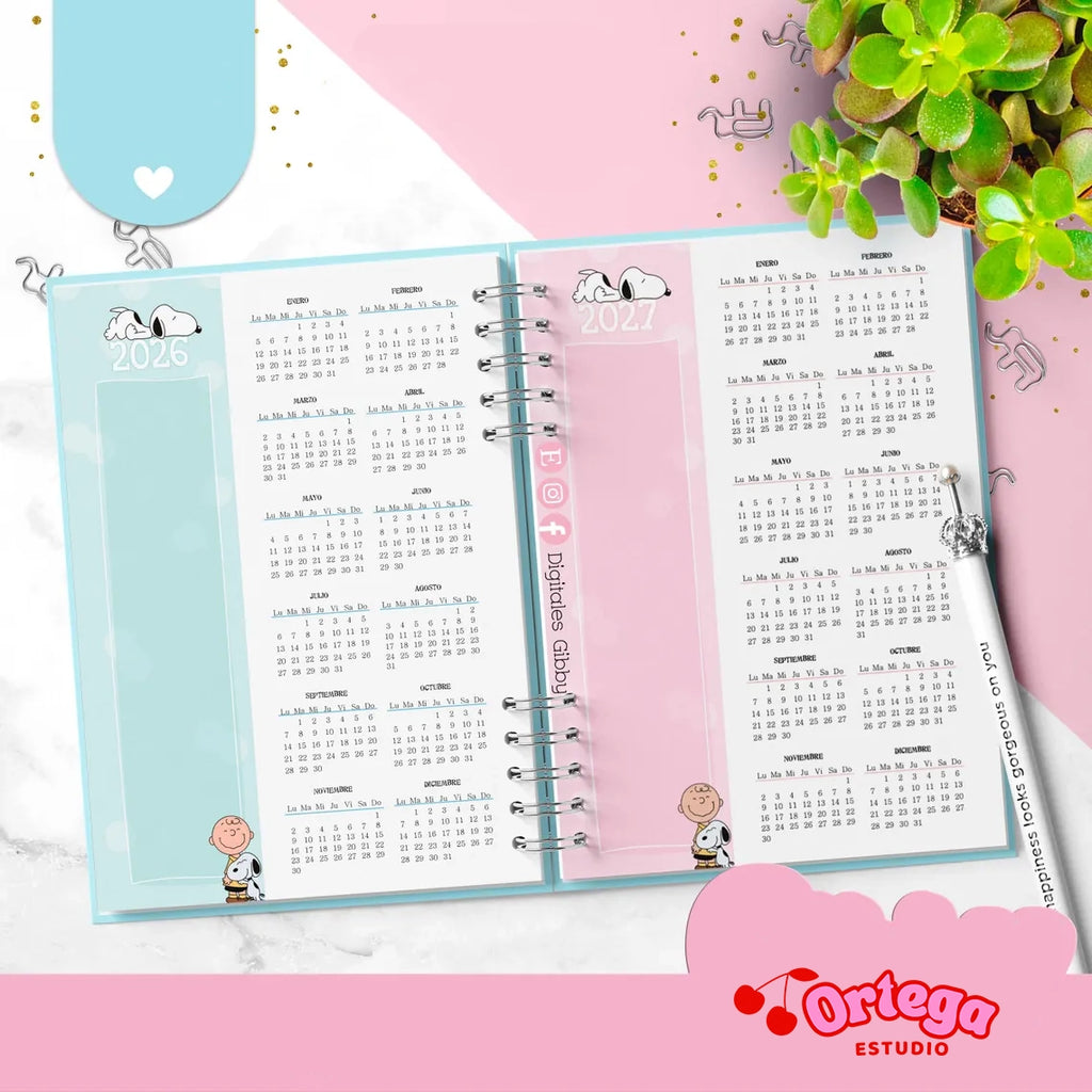 Agenda semanal Snoopy Español.