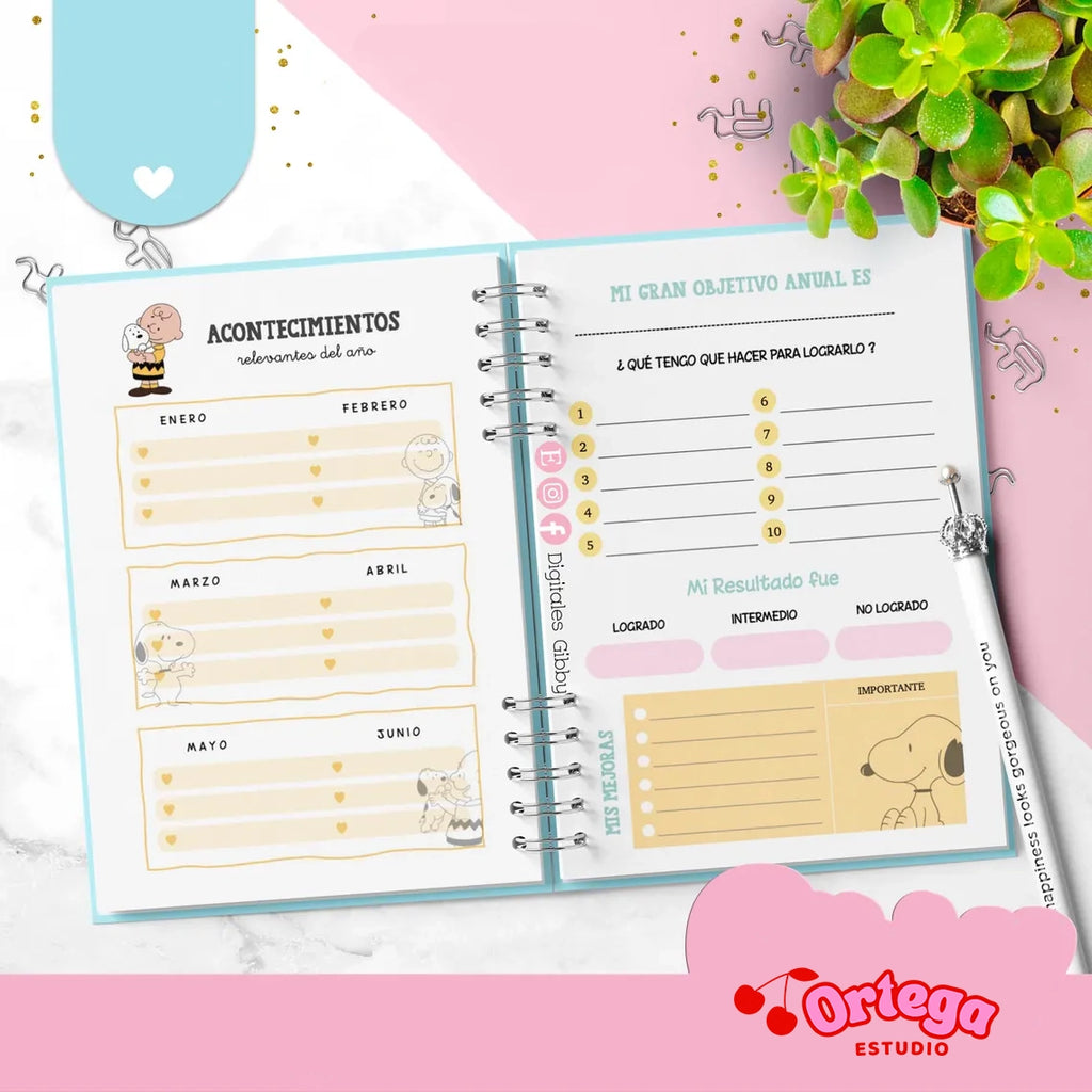 Agenda semanal Snoopy Español.