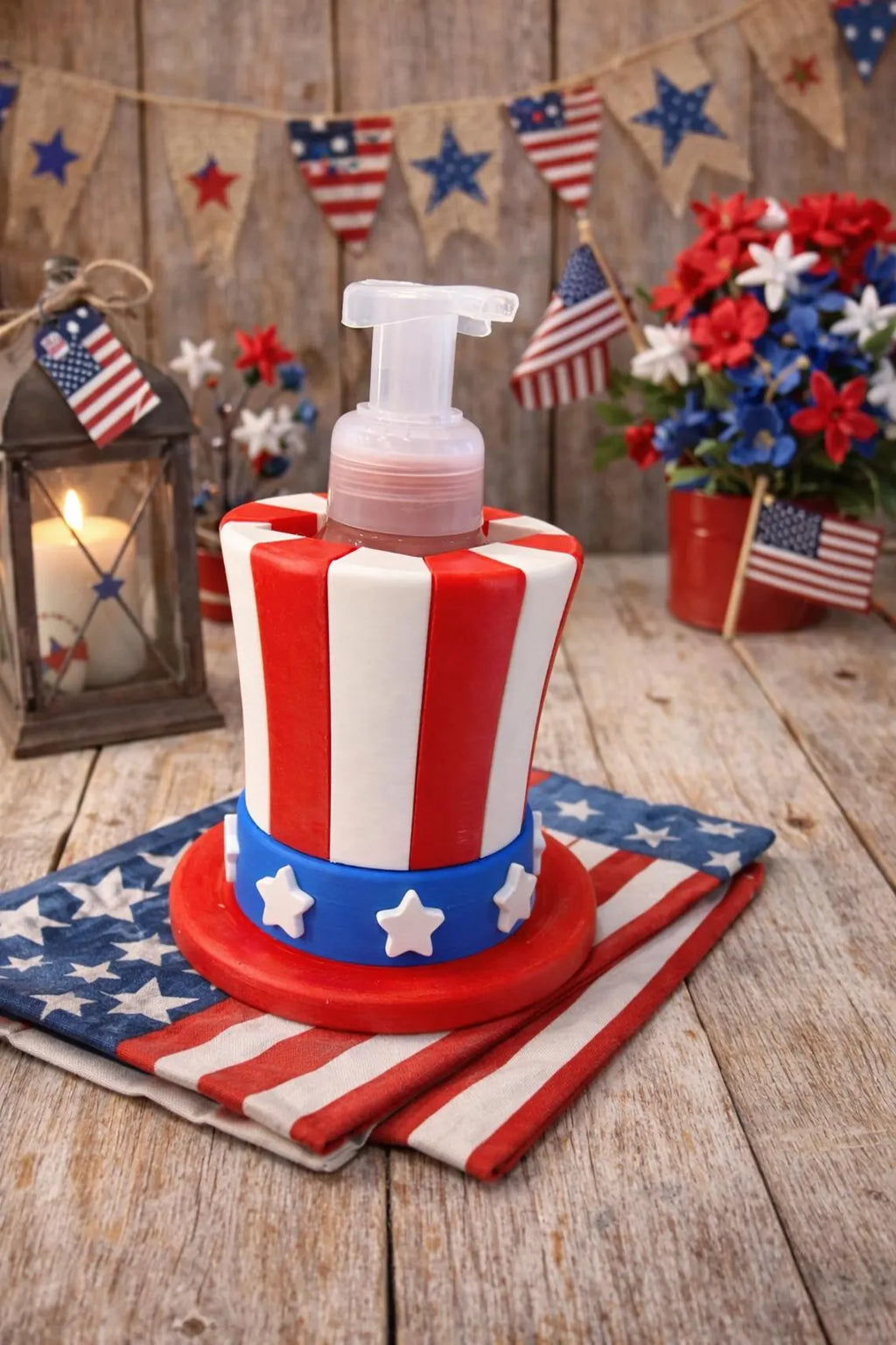Patriotic USA Soap Holder Uncle Sam
