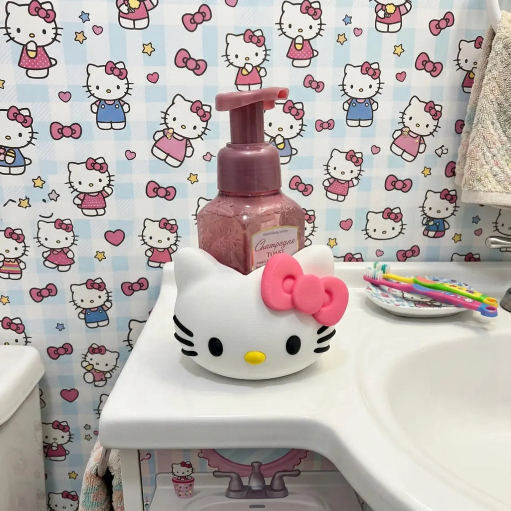 3D Printed Hello Kitty Multi-Purpose Holder | Cute Makeup Brush, Pencil, Soap Organizer