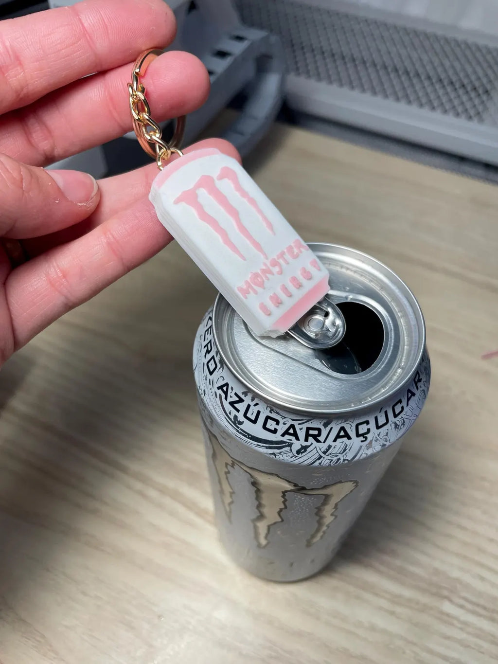Energy drink can keychain