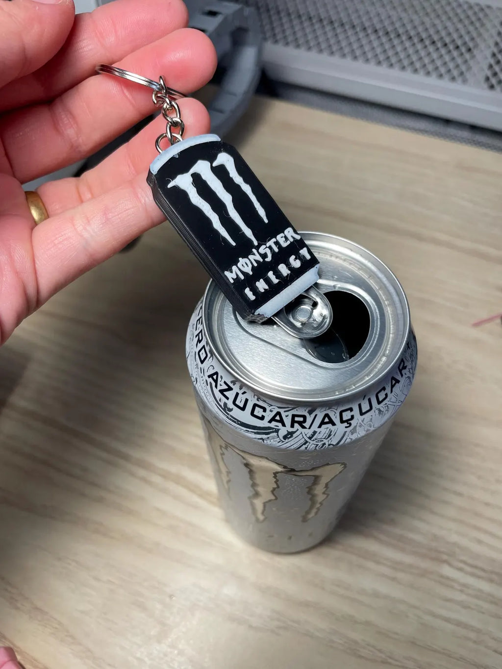 Energy drink can keychain