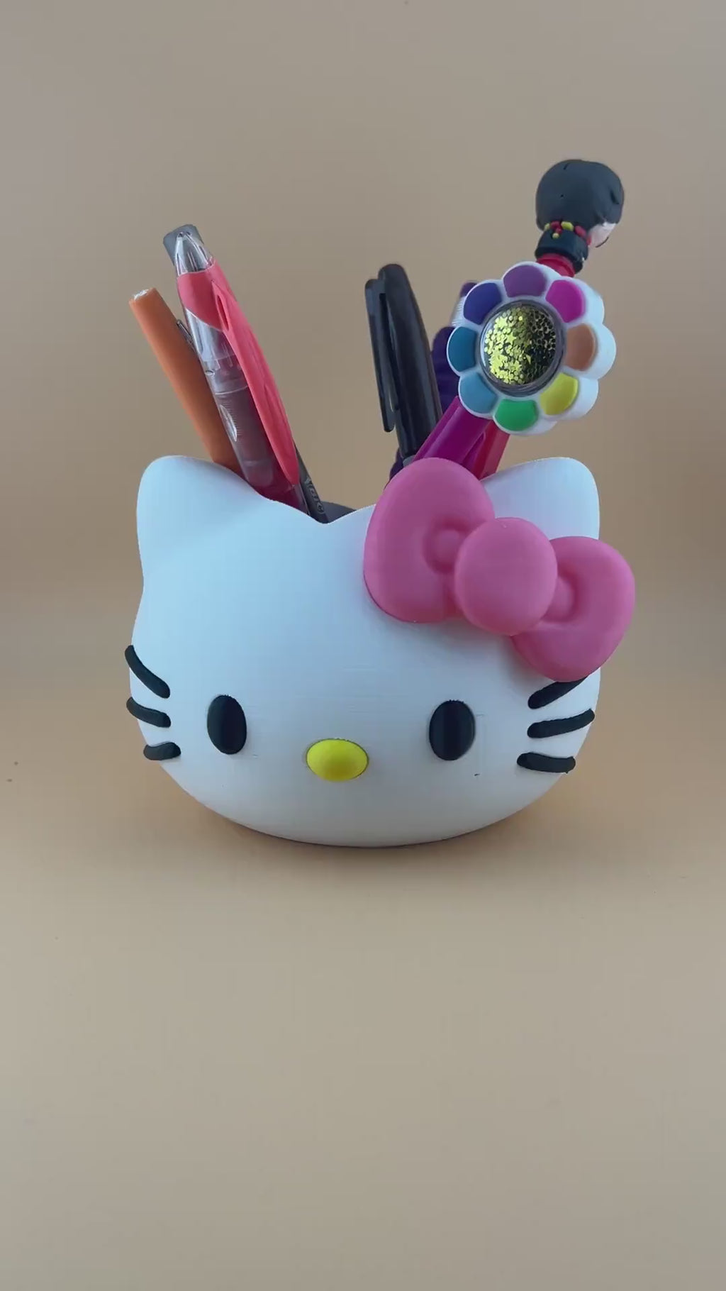 3D Printed Hello Kitty Multi-Purpose Holder | Cute Makeup Brush, Pencil, Soap Organizer